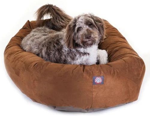 Vista 23 de Majestic Pet Cama para Perros de 52 Pulgadas de Ante Calmante Lavable 52x35x11 (Pulgadas) – Acogedora Cama Redonda para Perros con Forma de Dona