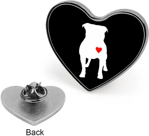 Vista 3 de Pitbull - Broche con forma de corazón para decoración de vestido, suéter, bufanda