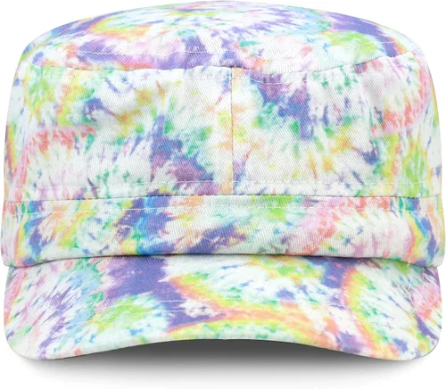 Vista 7 de The Hat Depot Cadet Military Army - Gorra de béisbol de algodón lavado con teñido anudado y algodón lavado básico y desgastado, gorra de algodón