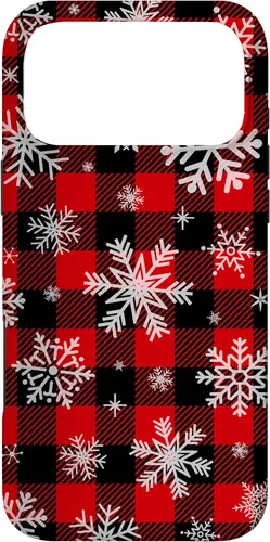 Vista 22 de Snowflakes Snow Snowing Christmas Winter Red Black Plaid Case for iPhone 17