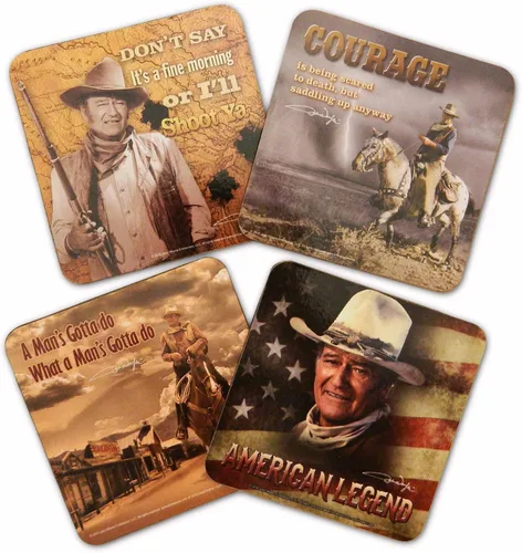Vista 2 de John Wayne - Juego de 2 posavasos para coche, de pie, productos de medio sur