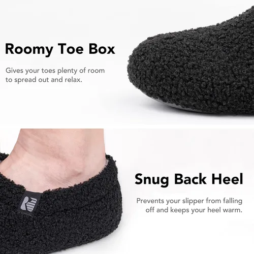 Vista 3 de RockDove - Pantuflas de vellón de estilo cerrado para mujer, ideales para interiores