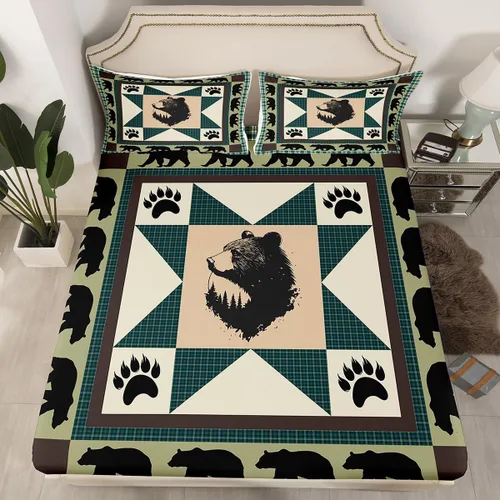 Vista 30 de Juego de ropa de cama de estilo bohemio occidental, tamaño individual, diseño de vaca atrapasueños, sábana bajera ajustable del suroeste, tribu