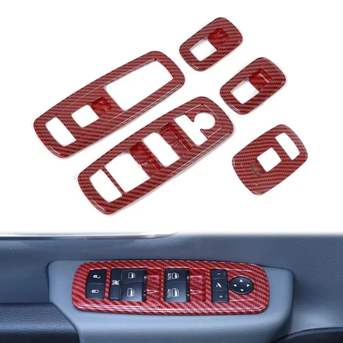 Vista 9 de Voodonala Interruptor de elevación de ventana, botón de control de elevalunas eléctrico, embellecedor para Dodge Charger Durango 2011-2025, para RAM