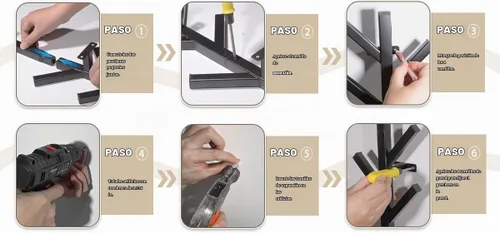 Vista 4 de Vlush Perchero de metal montado en la pared con 9 ganchos, moderno minimalista y vertical para colgar ropa, sombreros, bolsas colgantes y bufandas