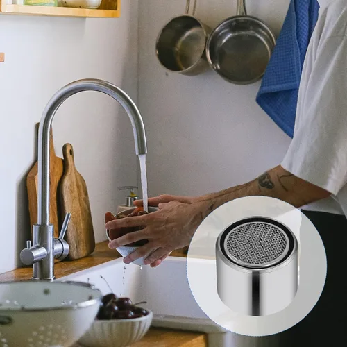 Vista 7 de 4 piezas de filtro de fregadero de baño aireador de grifo de cocina con carcasa de latón rosca hembra 55/64 pulgadas aireador para fregadero filtro