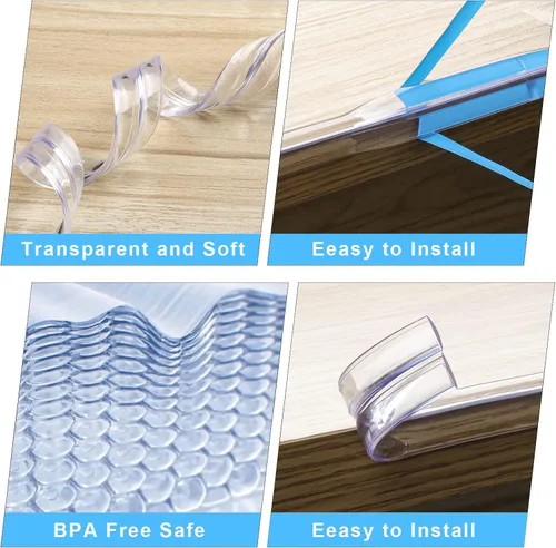 Vista 3 de Protector de esquina a prueba de bebés, protectores de esquinas transparentes de 6.6 (6.6 ft), protector de esquinas para muebles y parachoques