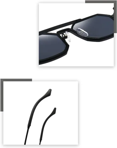 Vista 7 de GAOXIN Punk Metal - Gafas de sol hip-hop con montura pequeña, para hombres y mujeres, para vacaciones al aire libre (color F, tamaño mediano)