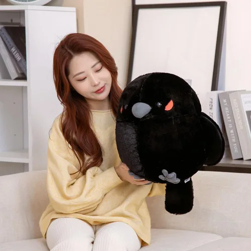 Vista 5 de Gorrión de peluche grande de 17.8 pulgadas, muñeco de peluche de pájaro gordo grande, almohada suave con forma de animal, regalo para niños y adultos