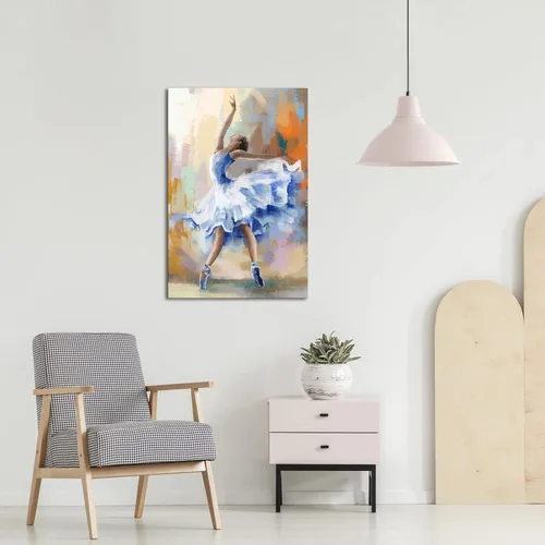 Vista 4 de Derkymo Elegante lienzo de bailarina de ballet, lienzo enmarcado listo para colgar, 24 x 36 pulgadas