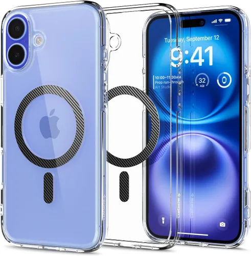 Vista 71 de Spigen Funda para iPhone 13 Mini, ultra híbrida MagFit [antiamarilleo] [compatible con Magsafe] - Transparente