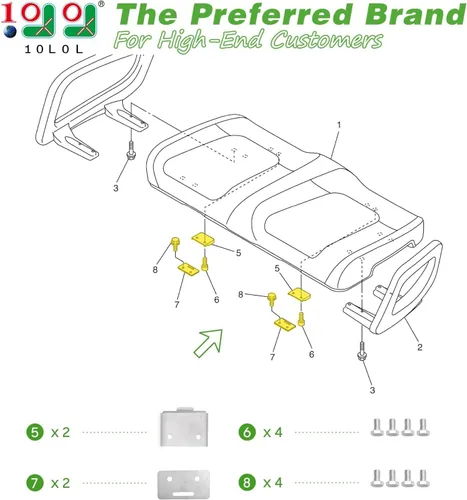 Vista 2 de 10L0L Juego de bisagras de asiento de carrito de golf para Yamaha G&E G29 - Clips de asiento de carrito de golf, bisagras de asiento de repuesto OEM