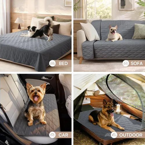 Vista 4 de Luciphia Funda de sofá 100% impermeable para perros, antideslizante, protector de sofá para mascotas, tapete para sofá, cachorro y gatos, con parte