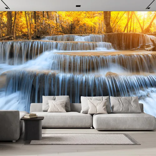 Vista 14 de FLFK Murales de pared autoadhesivos de cascada de bambú 3D de 78.7 x 59 pulgadas, papel tapiz para despegar y pegar, pintura para decoración