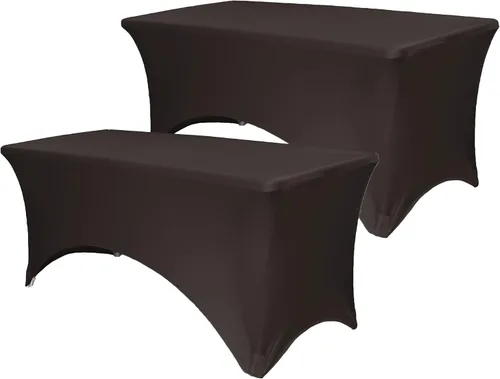 Vista 16 de Paquete de 2 manteles de mesa elásticos de elastano para mesas rectangulares de 4 pies, mantel ajustable de 48 pulgadas de largo x 30 pulgadas