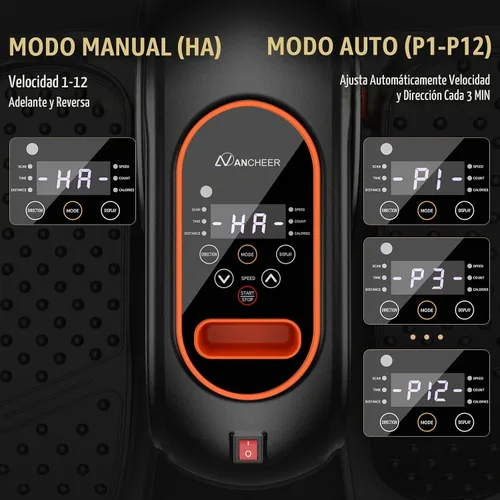 Vista 3 de ANCHEER Máquina elíptica para debajo del escritorio, ejercitador elíptico eléctrico de piernas para personas mayores con 12 velocidades y control