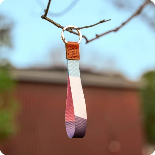 Vista 5 de Correa de cordón para llaves, diseño de patrón original para llavero de muñeca