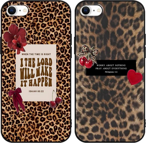 Vista 46 de Paquete de 2 fundas para iPhone 11 de 6.1 pulgadas con frase de fe Estético.