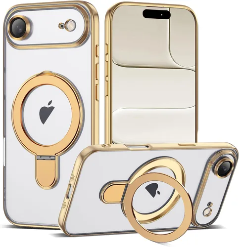 Vista 158 de Funda compatible con iPhone 12 con soporte de anillo magnético invisible [compatible con Mag-Safe] [Protector completo de lente de cámara] Funda