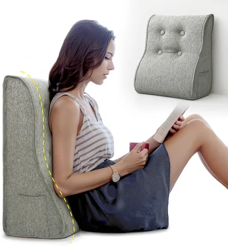 Vista 10 de Almohada de lectura de cuña de espuma viscoelástica para cama, almohada ergonómica para adultos con reposacabezas ajustable, almohada de cama