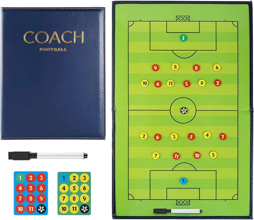 Vista 12 de Pure Vie Tabla magnética de tácticas de entrenamiento de fútbol, portapapeles de fútbol portátil para entrenadores de fútbol de borrado en seco