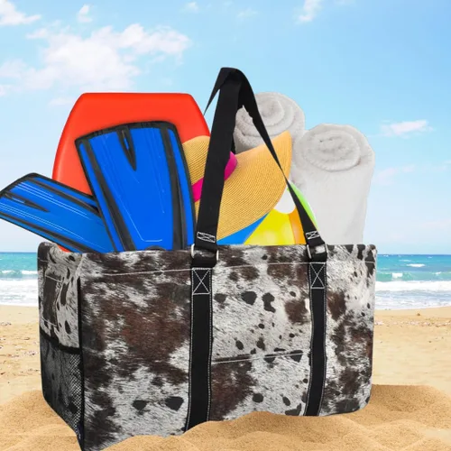 Vista 188 de NGIL Bolsa de comestibles reutilizable extra grande plegable de gran tamaño para comestibles, almacenamiento, picnic, playa, Estampado