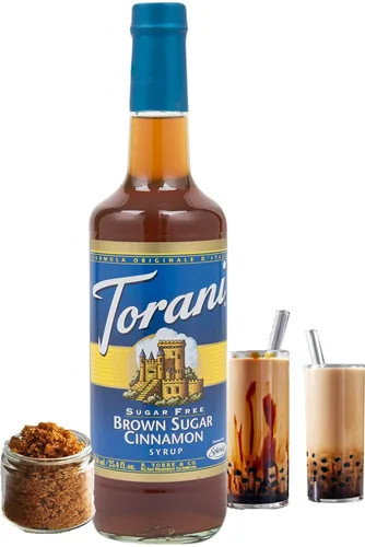 Vista 6 de Torani Jarabe sin azúcar, canela de azúcar morena, bomba incluida, 25.4 onzas líquidas Endulza y añade sabor sin culpa a bebidas y postres