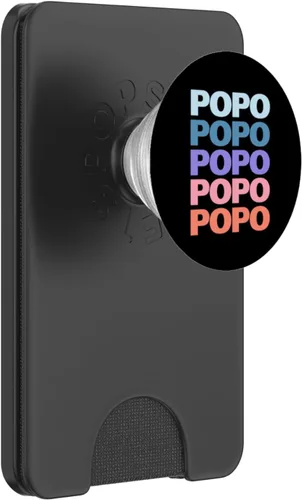 Vista 8 de Funny Modern Repeated Text Design Popo Grandpa Granddad PopSockets Adhesive PopGrip