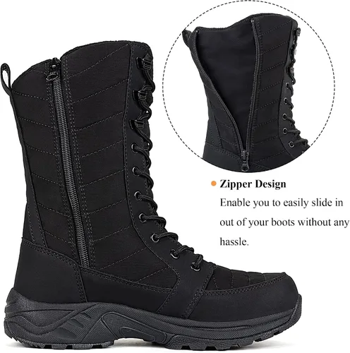 Vista 4 de FW FRAN WILLOR Women's Waterproof Winter Snow Boots with Side Zipper