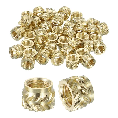 Vista 33 de uxcell Tuercas de inserción moleteadas, 100 piezas M1 x 1.5mm L x 2mm DE 3D Impresión de latón Tuercas de inserción roscadas hembras Insertos