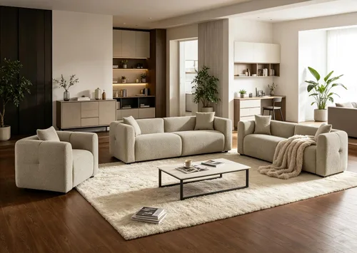 Vista 22 de VANOMi Juego de sofá modular seccional extragrande en forma de nube con sofá de 95" y sillones de 42" para sala de estar, juego de muebles tapizados