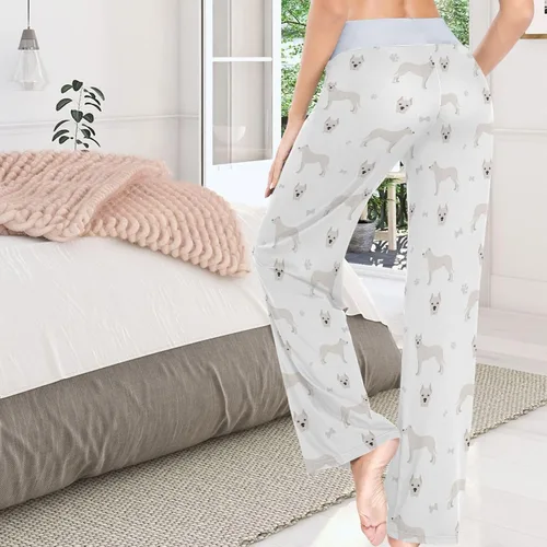 Vista 4 de Cute Dogo Argentino Dogs Women's Pajama Pants Animals Paw Bone Sleepwear XS-XL