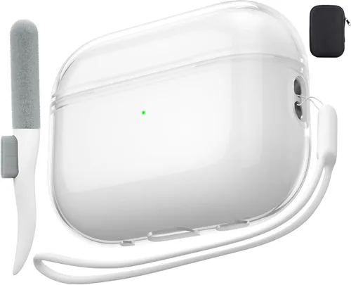 Vista 37 de Valkit - Funda transparente protectora para estuche de AirPods, con llavero, poliuretano termoplástico suave, a prueba de golpes, compatible