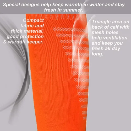Vista 4 de Calcetines altos hasta la rodilla para hombre y mujer, de algodón, cómodos, multicolor (3 pares)
