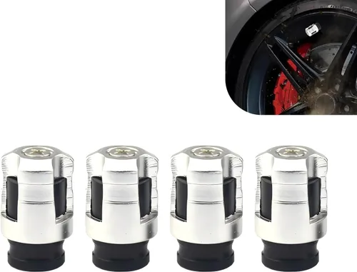 Vista 8 de 4 tapas de vástago de válvula de neumático de automóvil, tapas de válvula de neumáticos de automóvil de forma única, cubierta de vástago de válvulas
