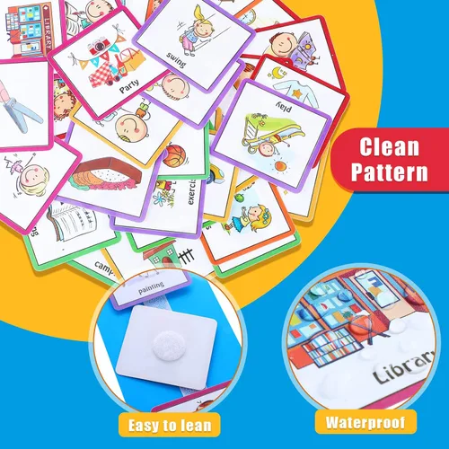 Vista 3 de Geyee 60 tarjetas de horario visual, gráfico de rutina diaria, planificador, tarjetas a granel para autismo, materiales de aprendizaje, Asperger