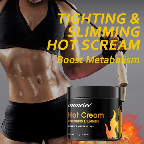 Vista 5 de Crema caliente para quemador de grasa del vientre, crema caliente para celulitis y quemador de grasa, gel para quemar grasa y sudor, potenciador