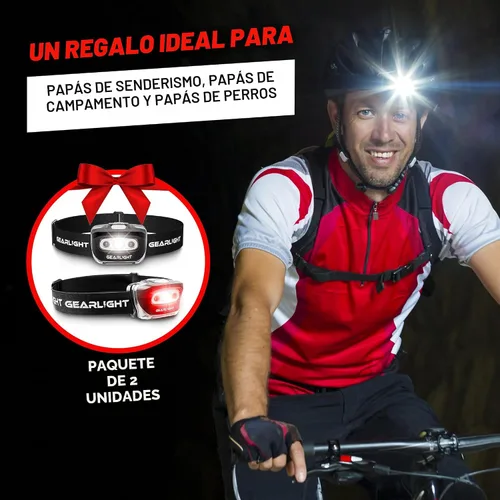 Vista 3 de GearLight Linterna frontal recargable por USB, S500 para correr, acampar y exteriores, faros delanteros LED para campamento, lámpara de cabeza