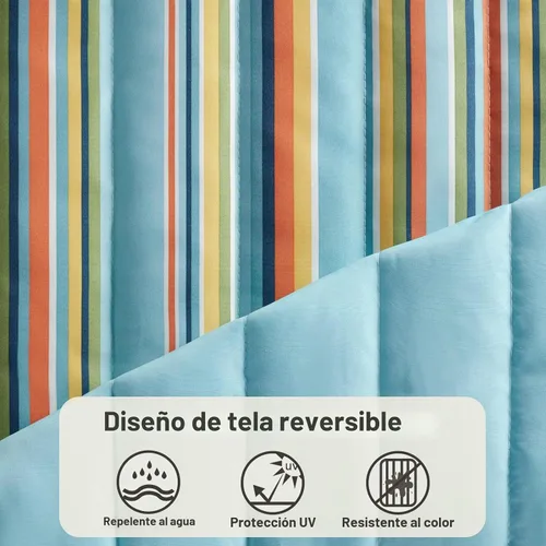 Vista 6 de CHULIM Hamaca de tela acolchada doble de 12 pies con barras separadoras y almohada, capacidad de peso de 450 libras, hamaca para 2 personas