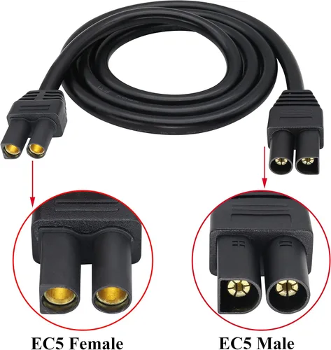Vista 4 de Cable de extensión EC5 14AWG EC5 macho a EC5 hembra Cable de extensión ADS-018 EC5 macho a EC5 hembra Cable de extensión para batería RC ESC LI-PO