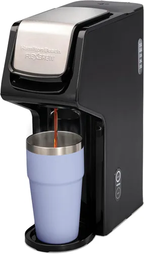 Vista 8 de Cafetera Hamilton Beach FlexBrew de servicio individual, máquina de café compatible con paquetes de cápsulas y café molido, negra Next Gen (49900)