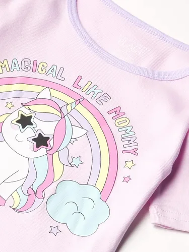 Vista 2 de The Children's Place Pijama de algodón de ajuste cómodo de unicornio para bebés y niñas pequeñas