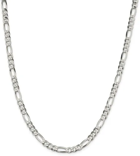 Vista 3 de Collar de cadena de plata de ley de 0.217in con lazo negro