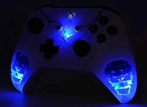 Vista 3 de MODDEDZONE Skulls White - Controlador inalámbrico original personalizado sin modificar compatible con Xbox One SX, PC Personaliza tu experiencia