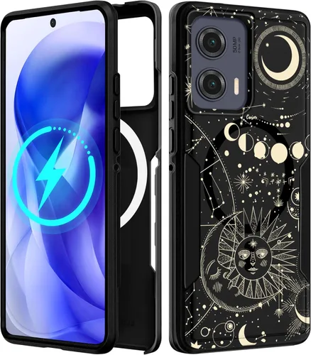 Vista 19 de Funda para Moto G 5G 2024 – Compatible con MagSafe para mujeres y niñas, bonita funda protectora magnética para teléfono, diseño femenino Kawaii