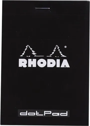 Vista 8 de Libreta Rhodia Head grapada para compras, No. 8 de 74 x 210 mm, rayada y de color negro