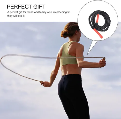 Vista 3 de Toyvian Cuerda de saltar de alta resistencia para entrenamiento de fuerza para adultos, MMA, boxeo, gimnasio, entrenamiento