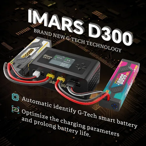 Vista 2 de IMARS D300 Gens Ace Lipo Cargador de batería G-Tech Series Smart Dual Lipo Balance Cargador AC 300W DC 700W (350W* 2) Cargador de doble canal 16A