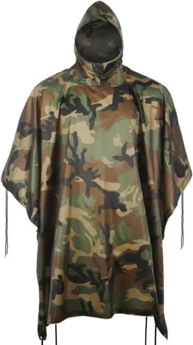 Vista 7 de Poncho de lluvia de camuflaje, abrigo impermeable multiusos