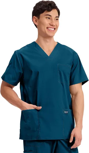 Vista 50 de Cherokee WW Professionals WW695 - Camisa de uniforme sanitario para hombre, con cuello en V
